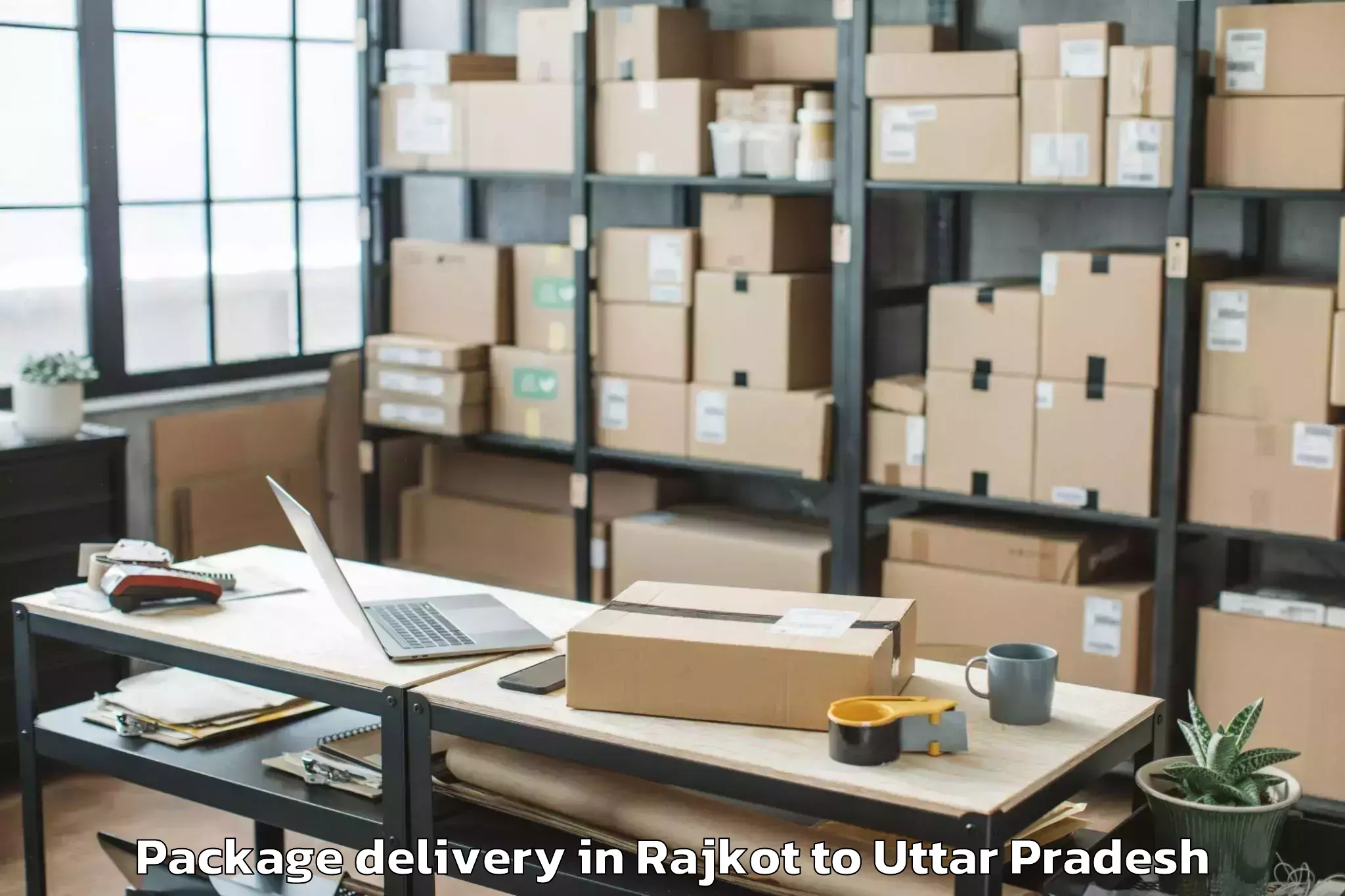 Quality Rajkot to Amity University Gautam Budh N Package Delivery